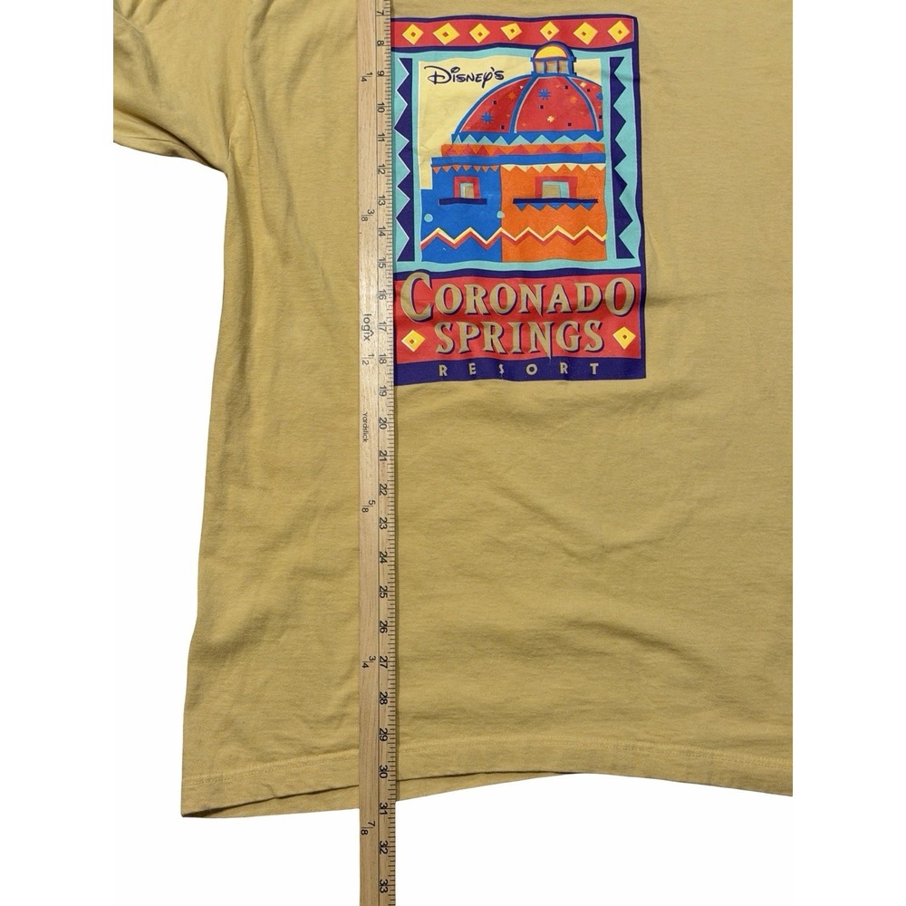 Disney Coronado Springs T Shirt Mens Large Vintage Graphic USA Yellow EUC - Picture 8 of 9